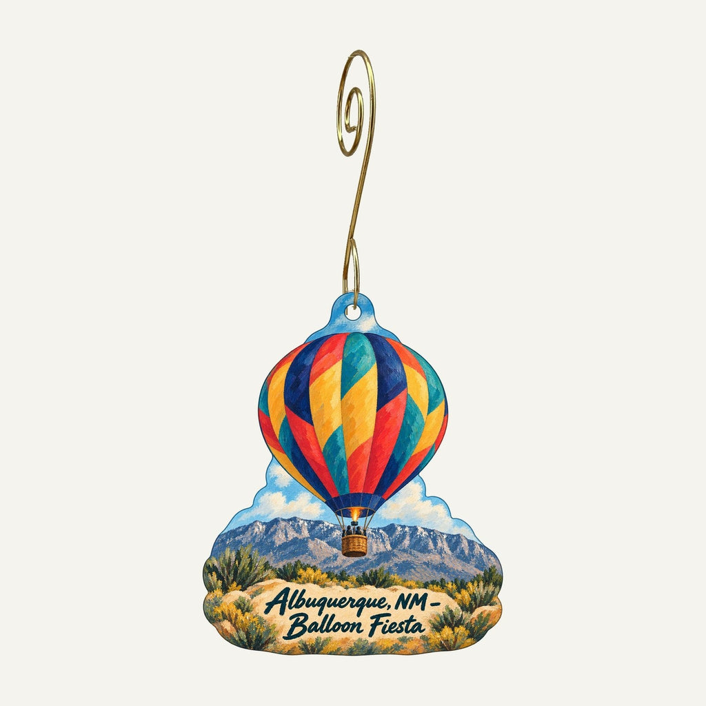 Sandia Tram Gift Shop Town Icon custom wood ornament OC430 hanging on hook