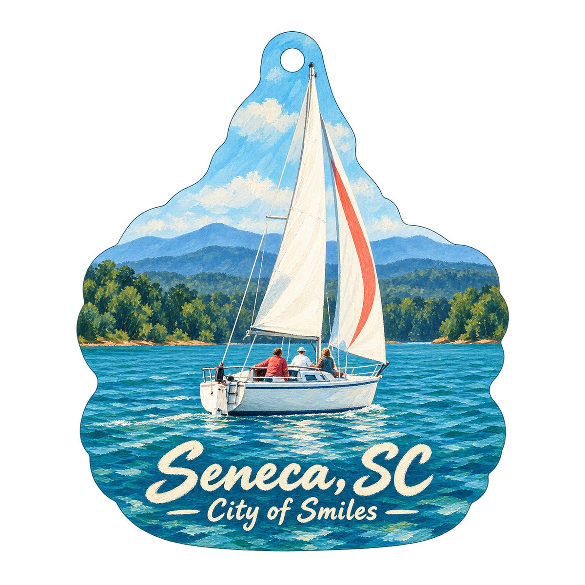 Green Springs on Ram Cat Alley Town Icon custom wood ornament OC436 on white