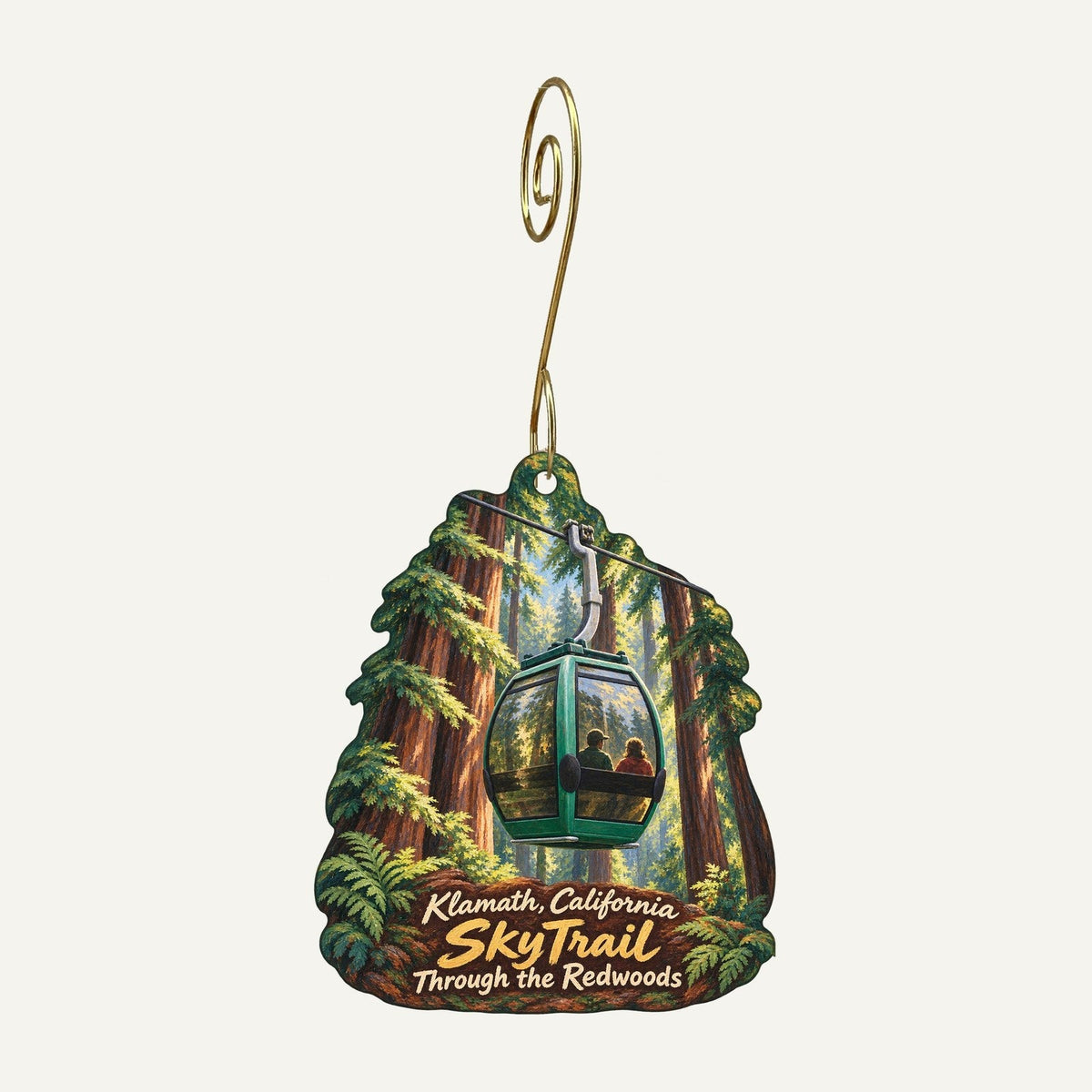 Trees of Mystery Town Icon custom wood ornament OC445 hanging on hook