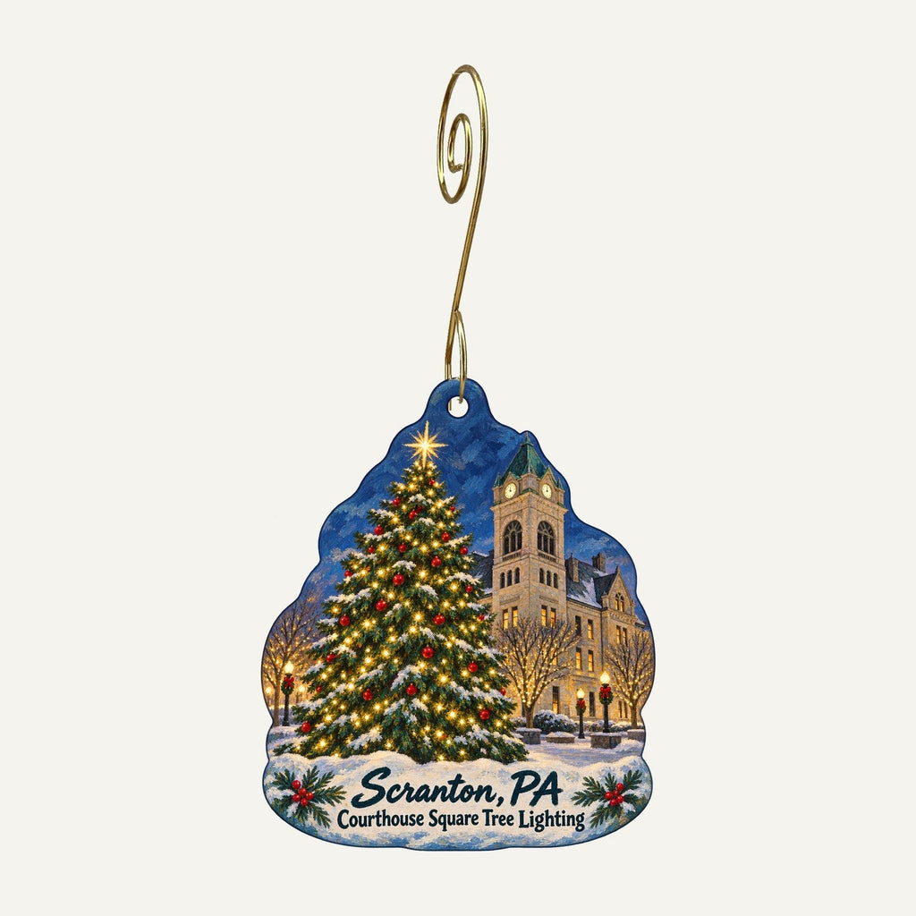 Steamtown National Historic Site store Christmas custom wood ornament OC453 hanging on hook