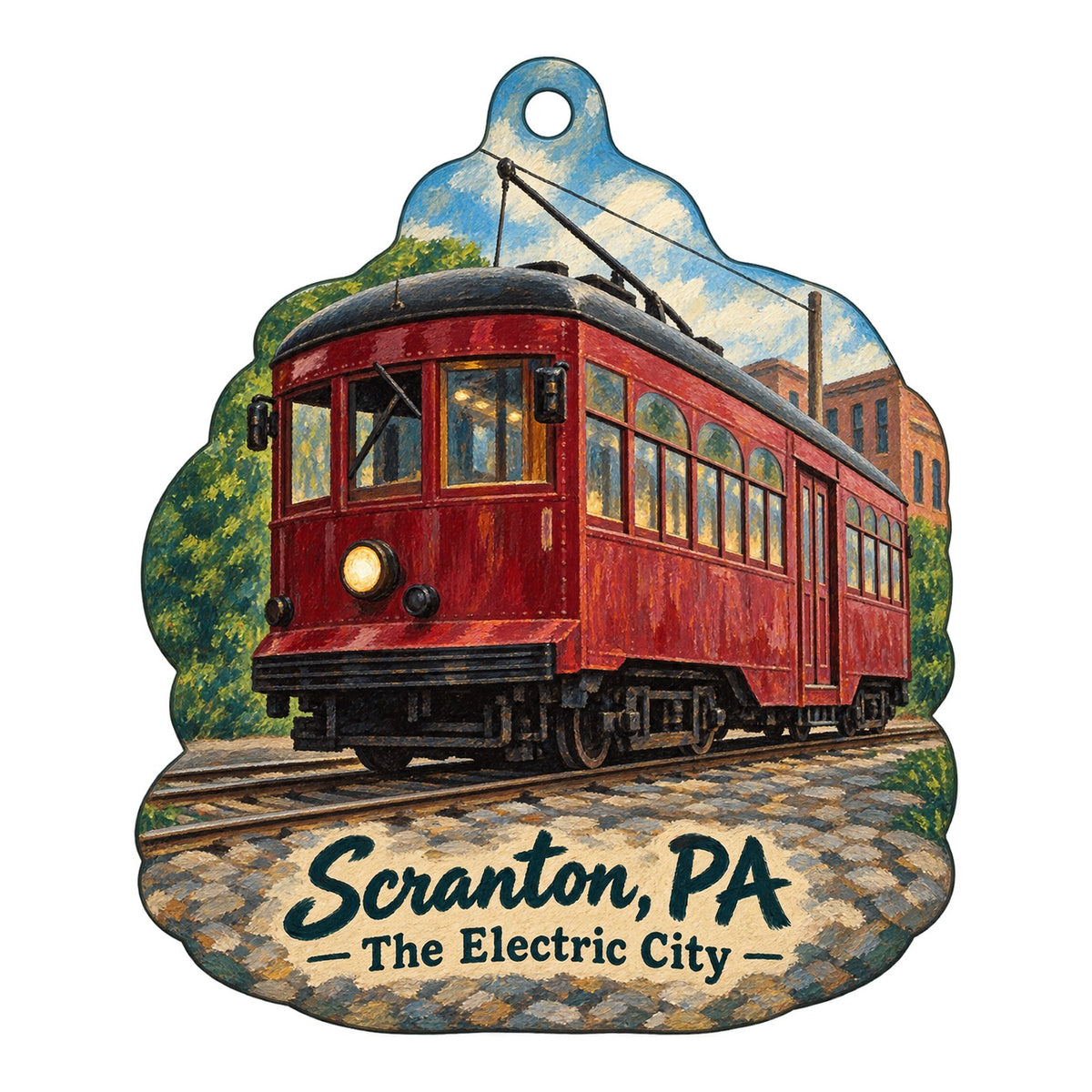 Steamtown National Historic Site store Town Icon custom wood ornament OC454 on white
