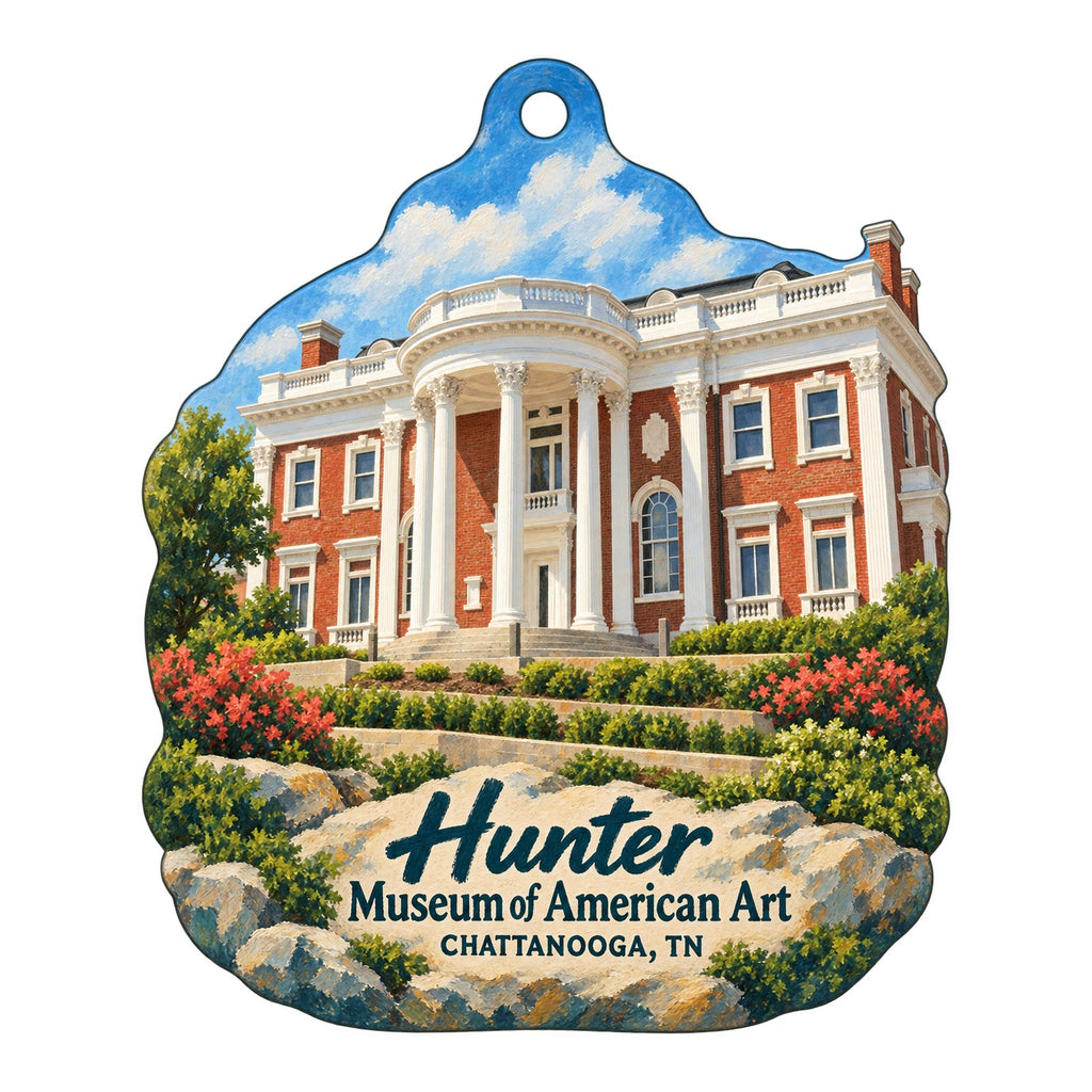 Hunter Museum of American Art Logo custom wood ornament OC455 on white