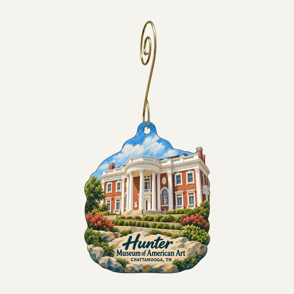 Hunter Museum of American Art Logo custom wood ornament OC455 hanging on hook