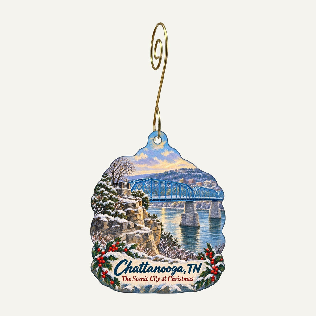 Hunter Museum of American Art Christmas custom wood ornament OC456 hanging on hook
