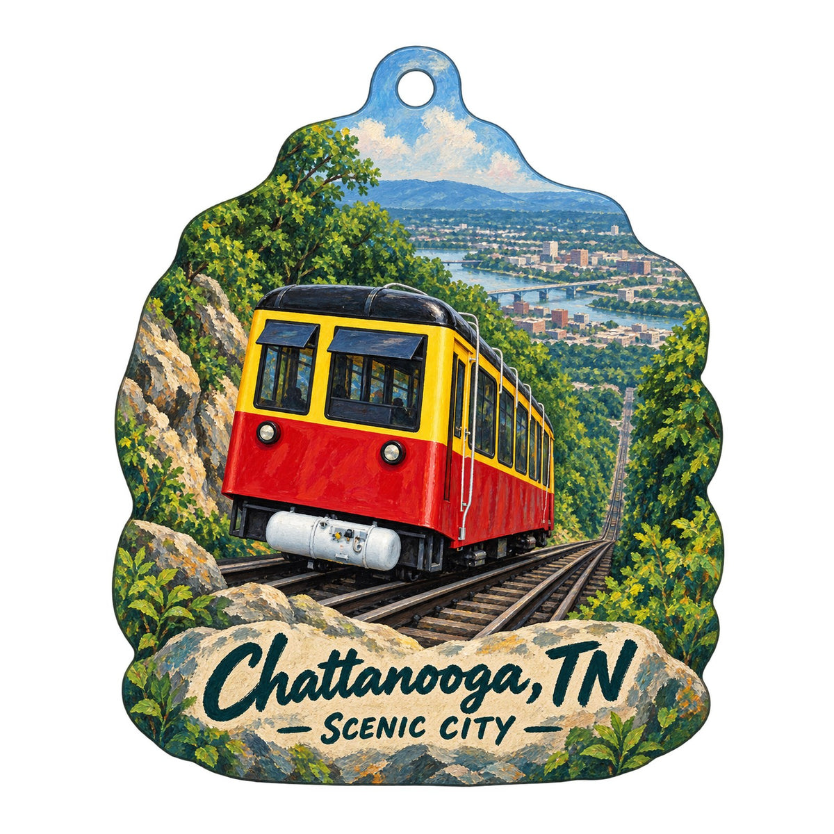 Hunter Museum of American Art Town Icon custom wood ornament OC457 on white