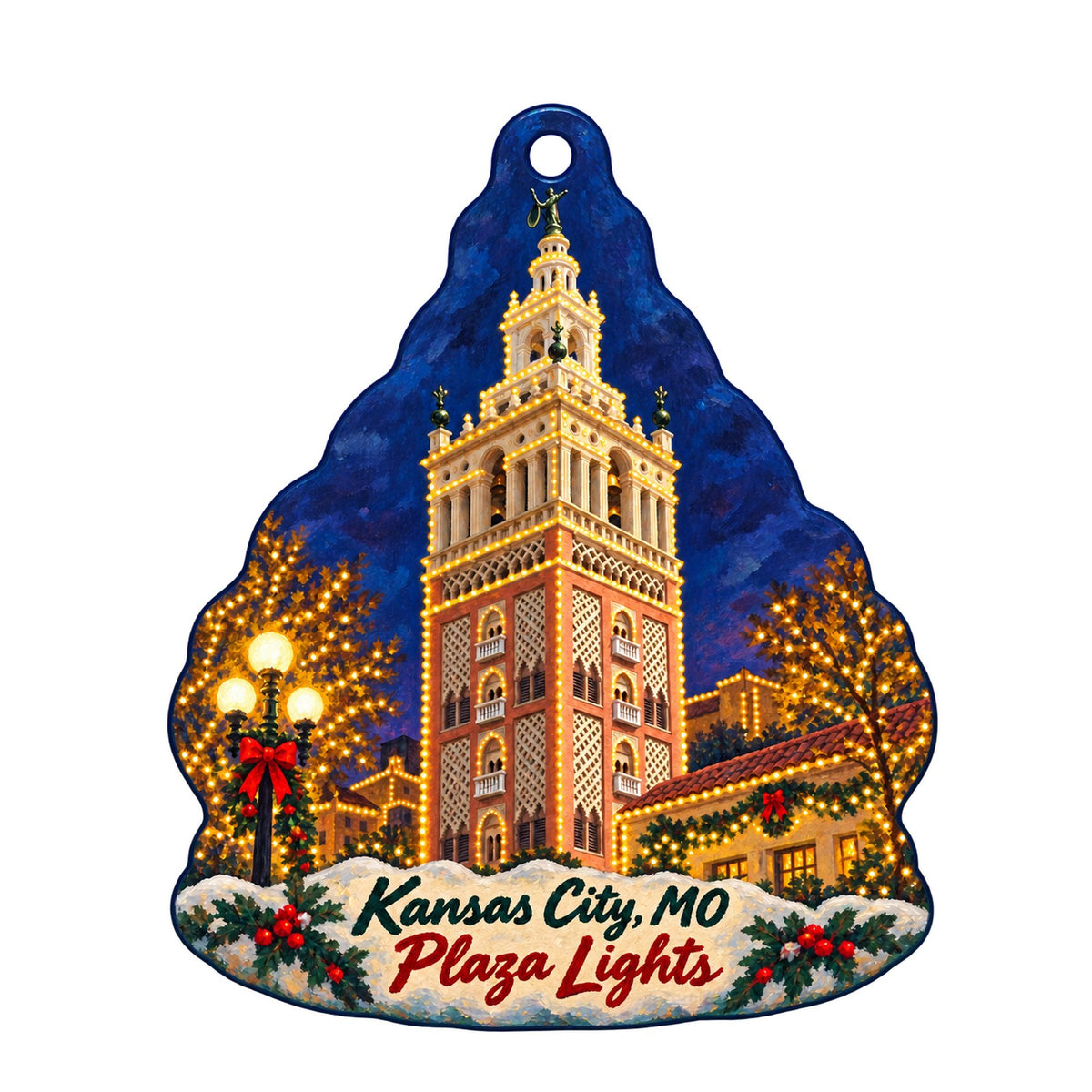 The National Museum of Toys and Miniatures Christmas custom wood ornament OC462 on white