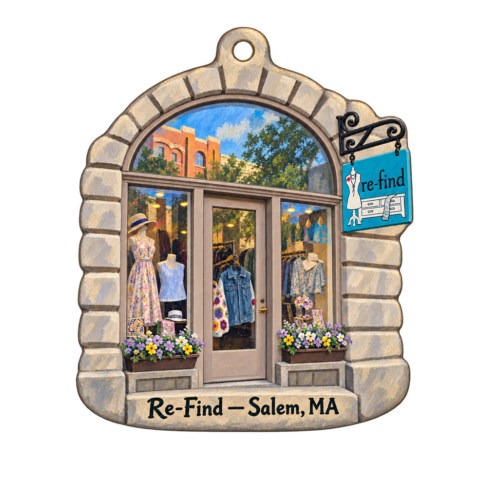 Re-Find Salem Logo custom wood ornament OC464 on white