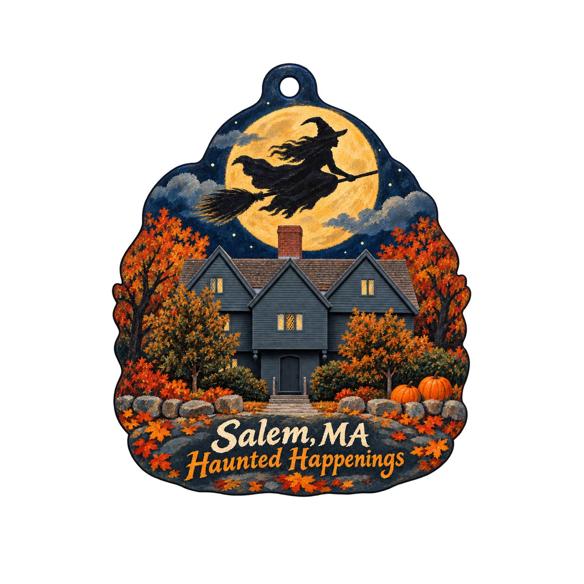 Re-Find Salem Town Icon custom wood ornament OC466 on white