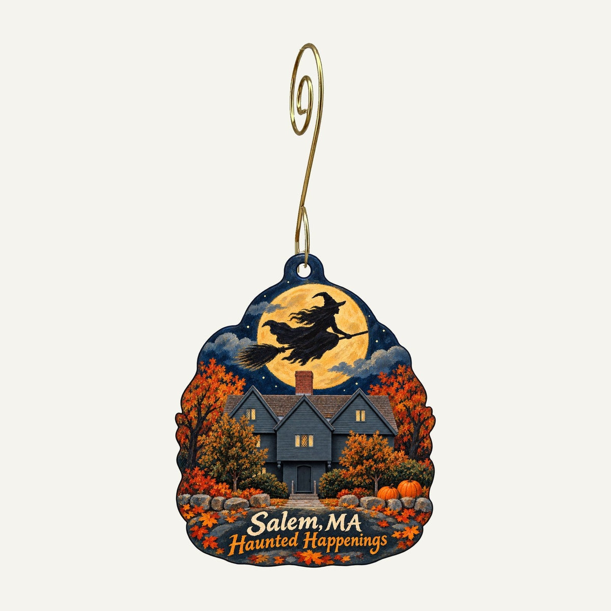 Re-Find Salem Town Icon custom wood ornament OC466 hanging on hook