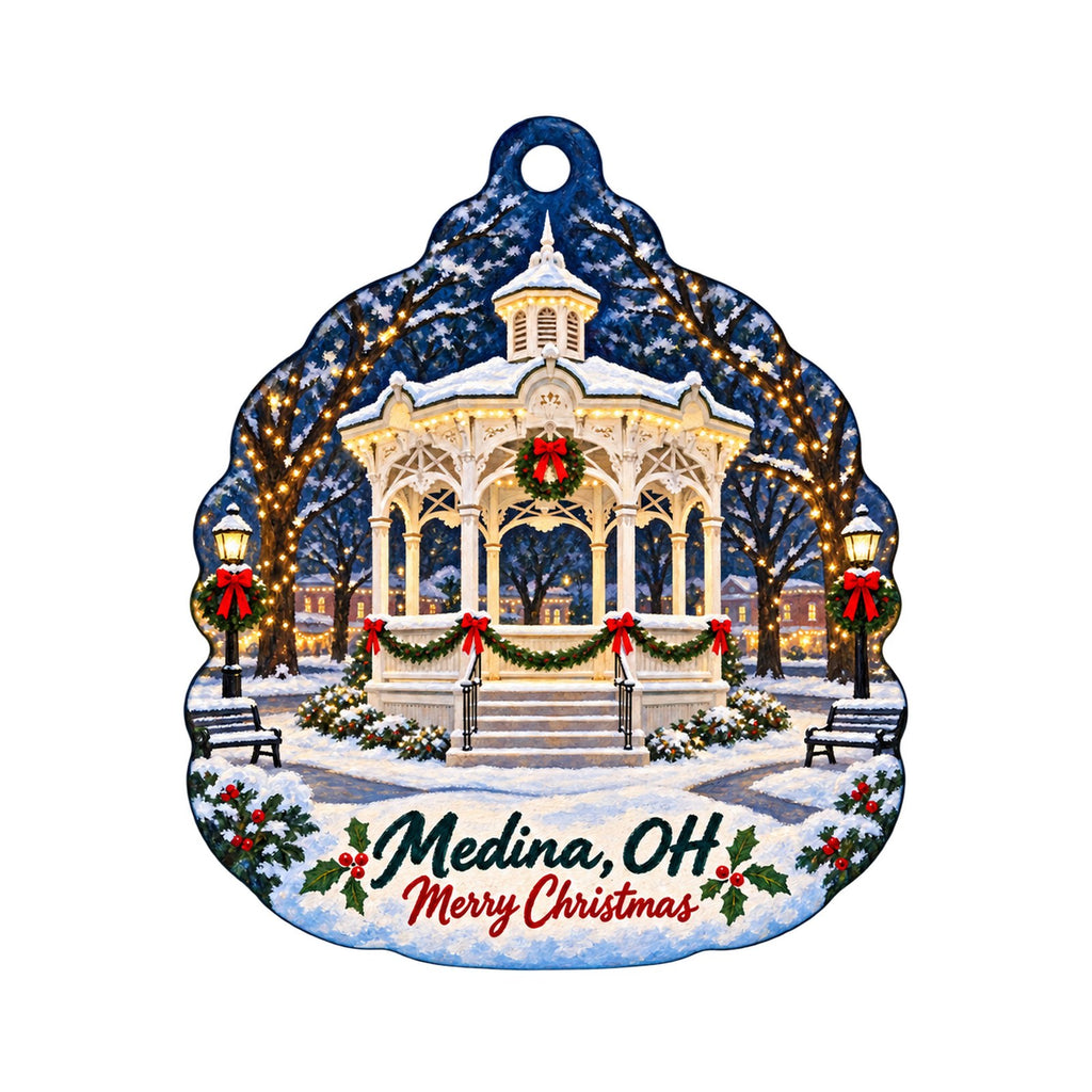 JK Gift Shop Christmas custom wood ornament OC468 on white