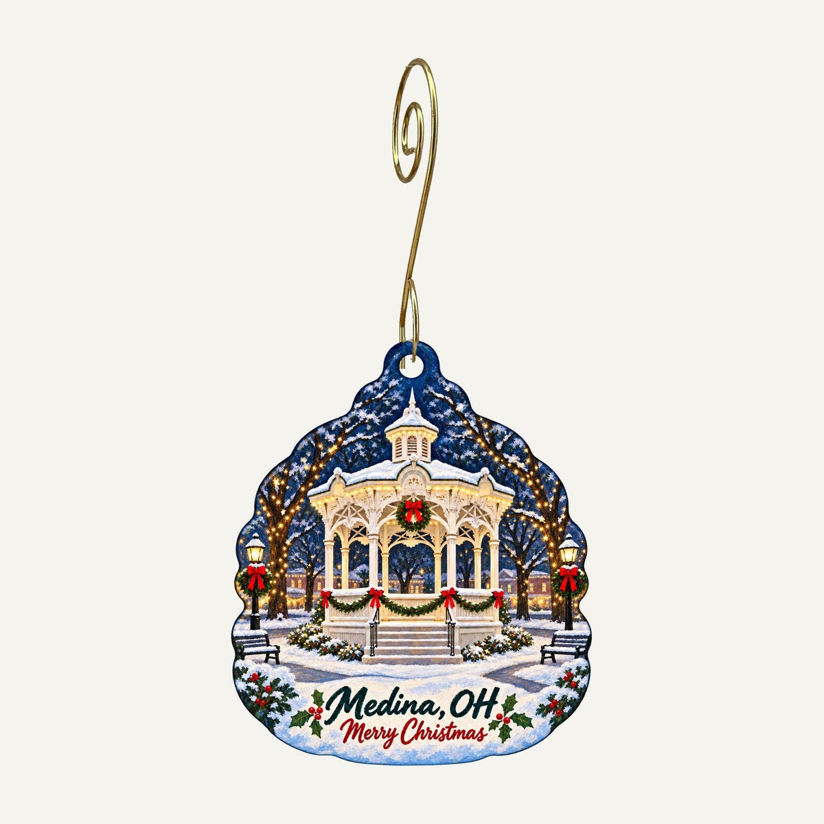 JK Gift Shop Christmas custom wood ornament OC468 hanging on hook