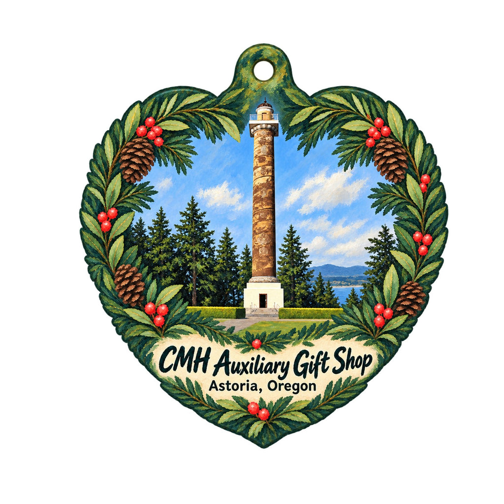 CMH Auxiliary Gift Shop Logo custom wood ornament OC473 on white