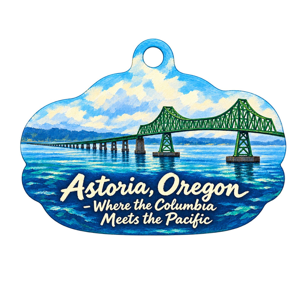 CMH Auxiliary Gift Shop Town Icon custom wood ornament OC475 on white
