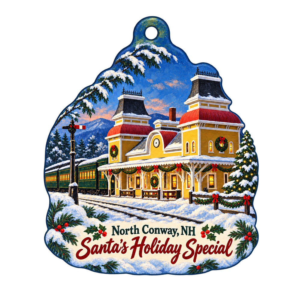 New England Charms Christmas custom wood ornament OC477 on white