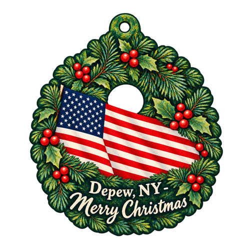 Ace Flag & Gift Shop Christmas custom wood ornament OC480 on white