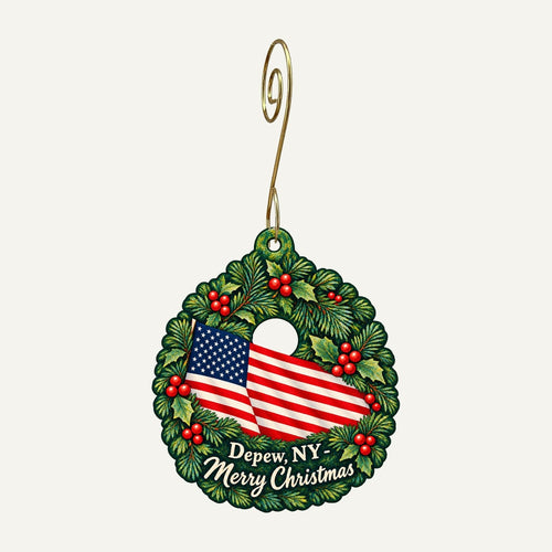 Ace Flag & Gift Shop Christmas custom wood ornament OC480 hanging on hook