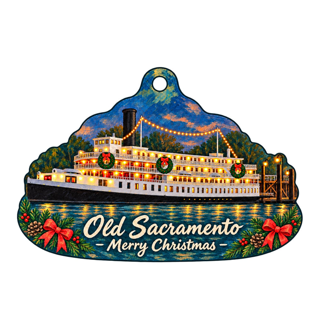 Evangeline's Christmas custom wood ornament OC483 on white
