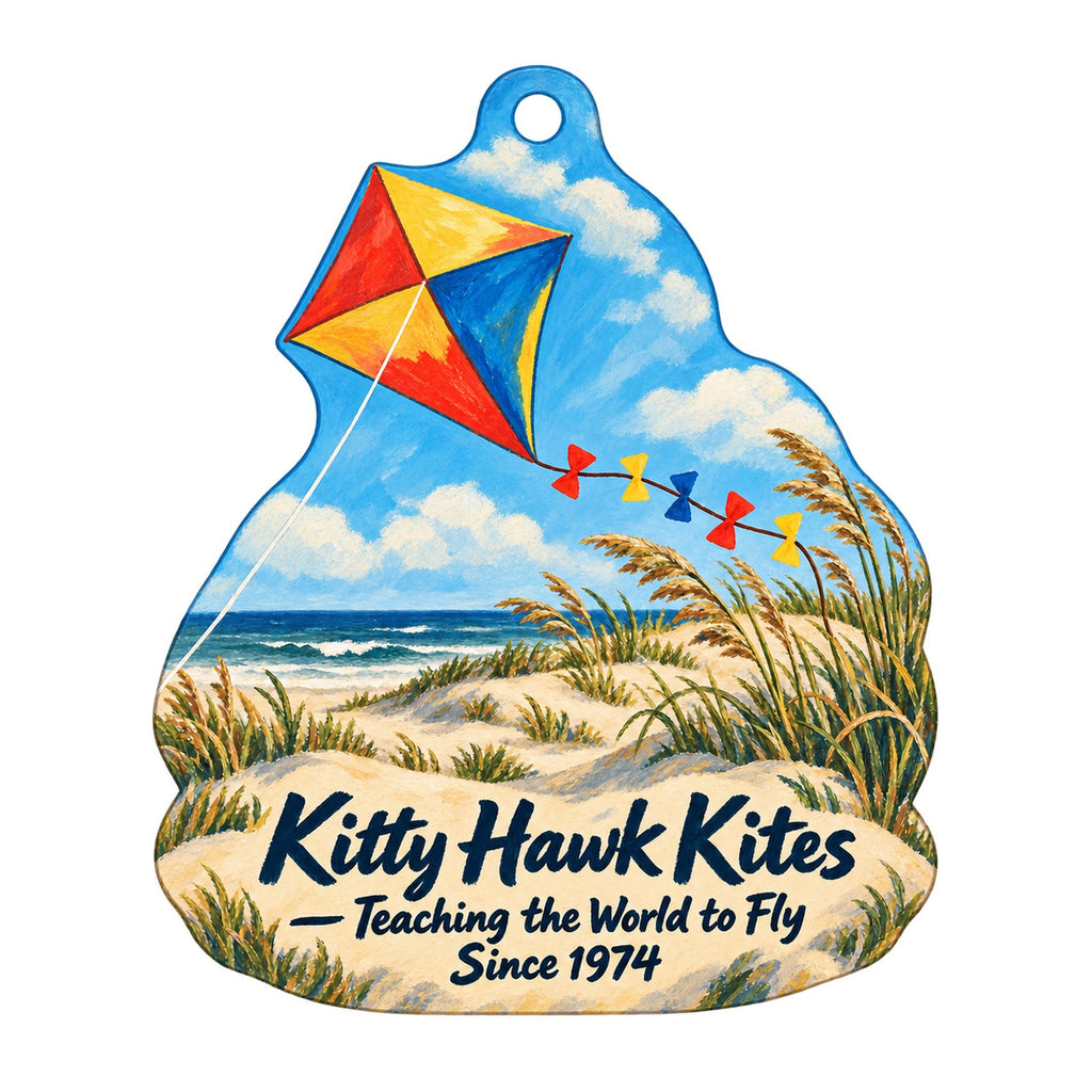 Kitty Hawk Kites Logo custom wood ornament OC485 on white