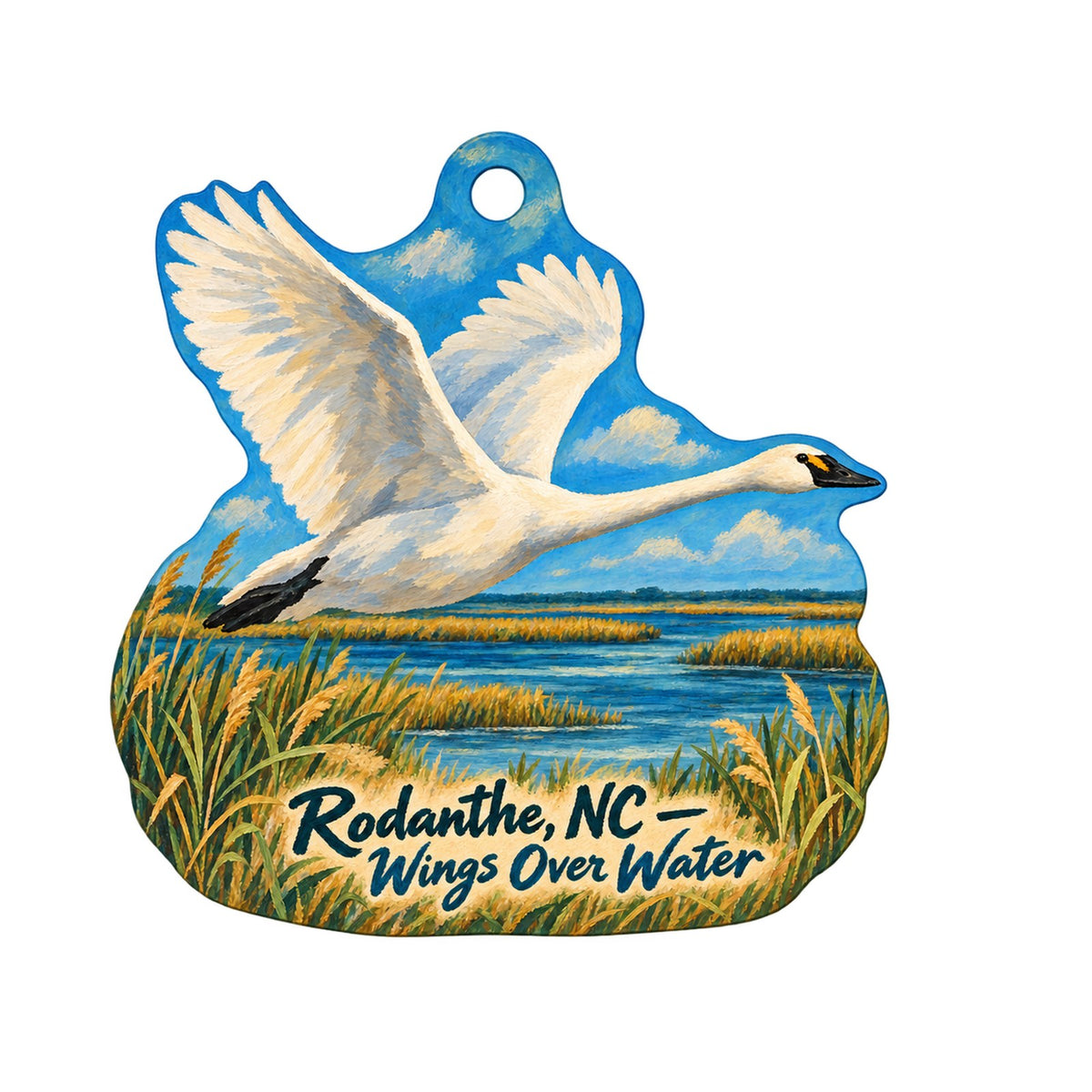 Kitty Hawk Kites Town Icon custom wood ornament OC487 on white