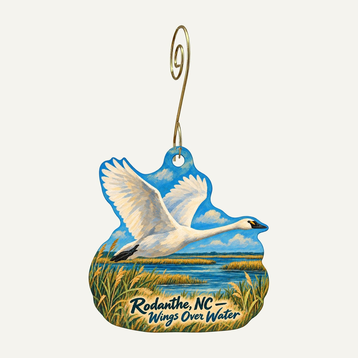 Kitty Hawk Kites Town Icon custom wood ornament OC487 hanging on hook