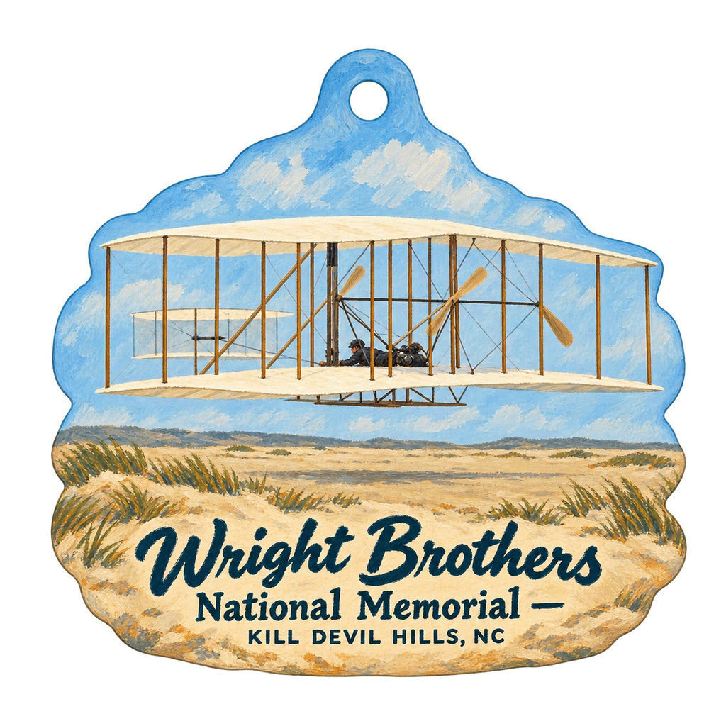 Park Store at Wright Brothers National Memorial Logo custom wood ornament OC488 on white