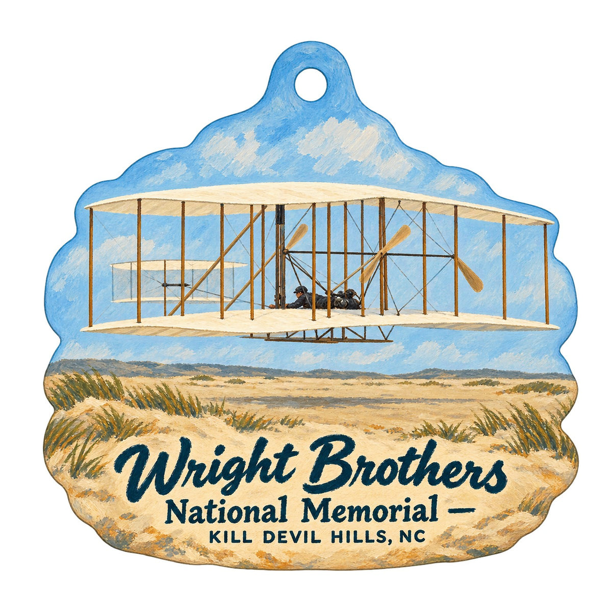 Park Store at Wright Brothers National Memorial Logo custom wood ornament OC488 on white