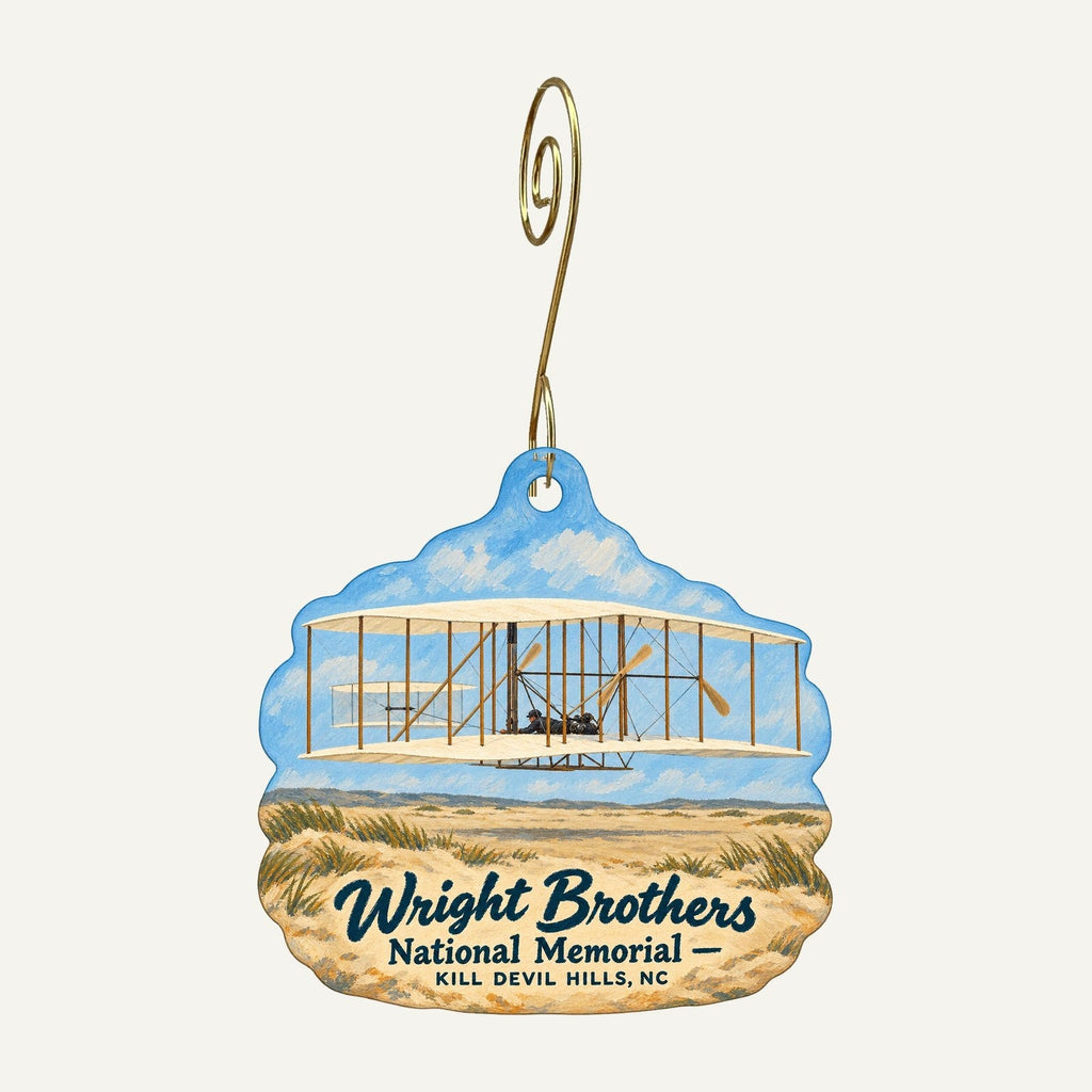 Park Store at Wright Brothers National Memorial Logo custom wood ornament OC488 hanging on hook