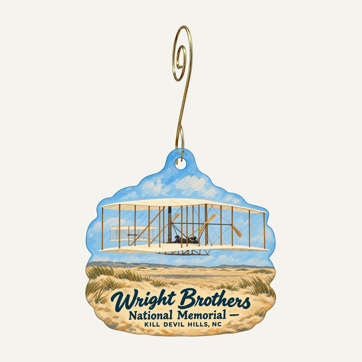 Park Store at Wright Brothers National Memorial Logo custom wood ornament OC488 hanging on hook