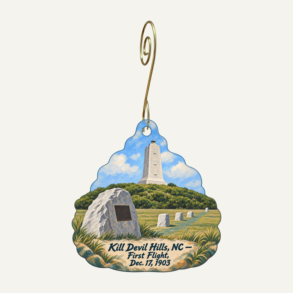 Park Store at Wright Brothers National Memorial Town Icon custom wood ornament OC490 hanging on hook