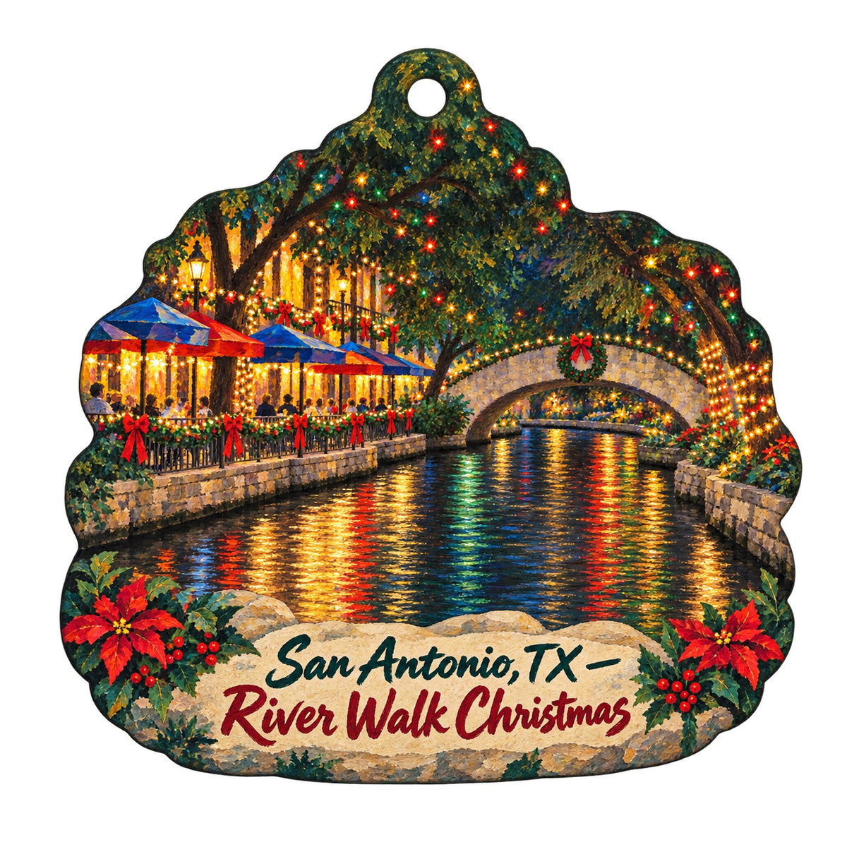 SAS Comfort Shoes Christmas custom wood ornament OC495 on white