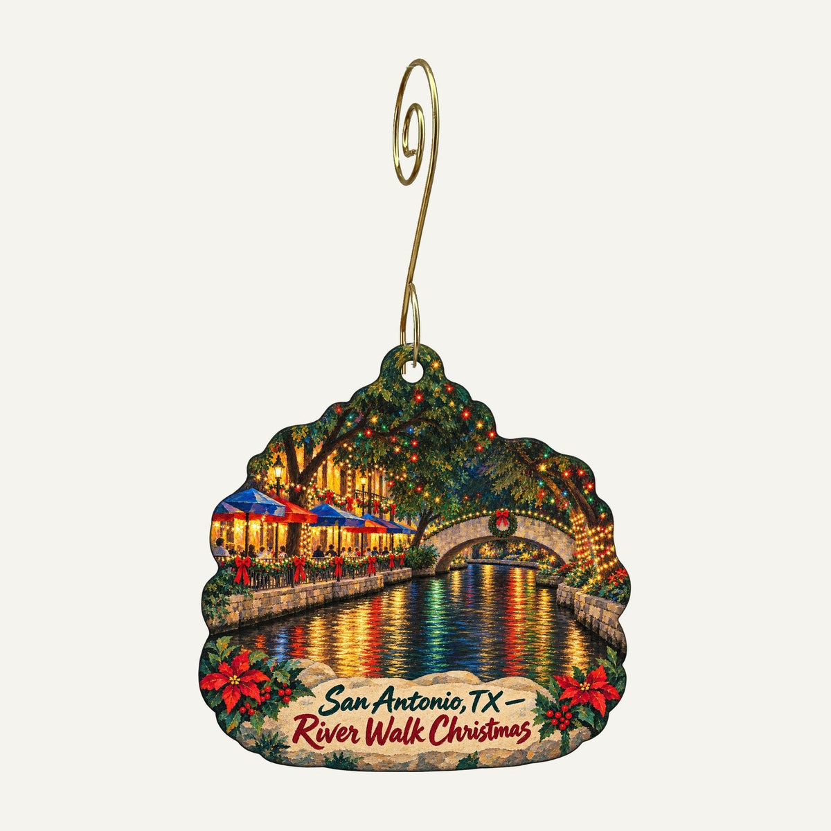 SAS Comfort Shoes Christmas custom wood ornament OC495 hanging on hook