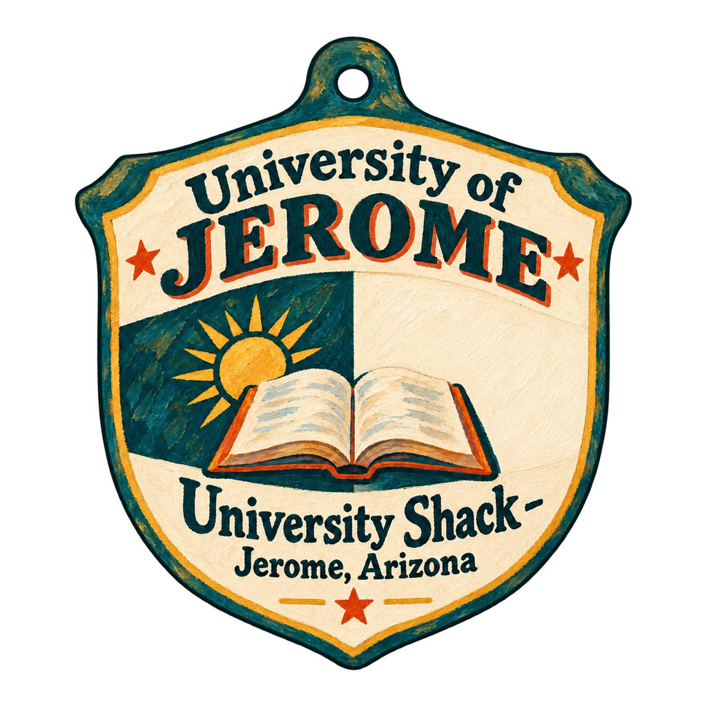 University Shack Logo custom wood ornament OC497 on white