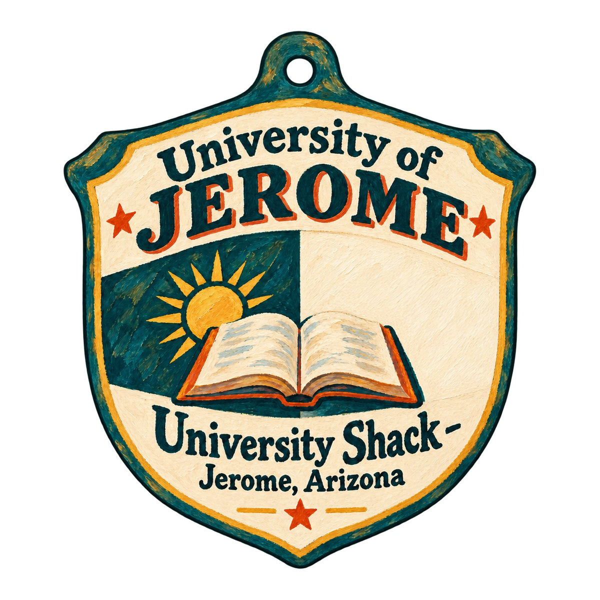 University Shack Logo custom wood ornament OC497 on white