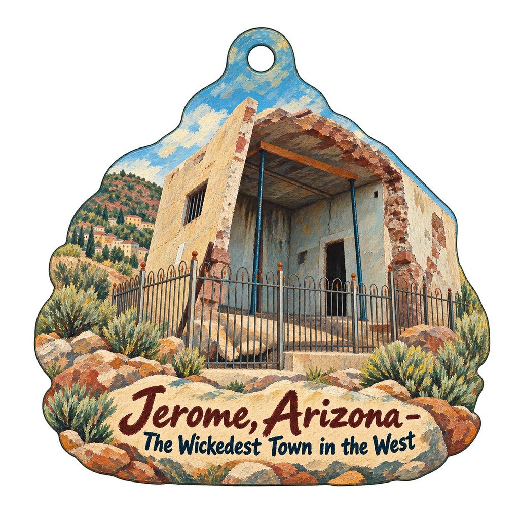 University Shack Town Icon custom wood ornament OC499 on white