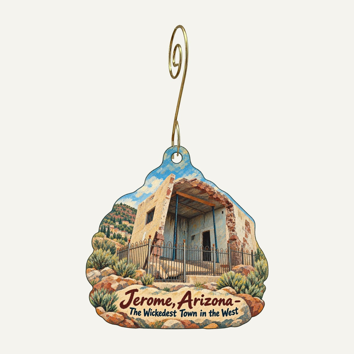 University Shack Town Icon custom wood ornament OC499 hanging on hook