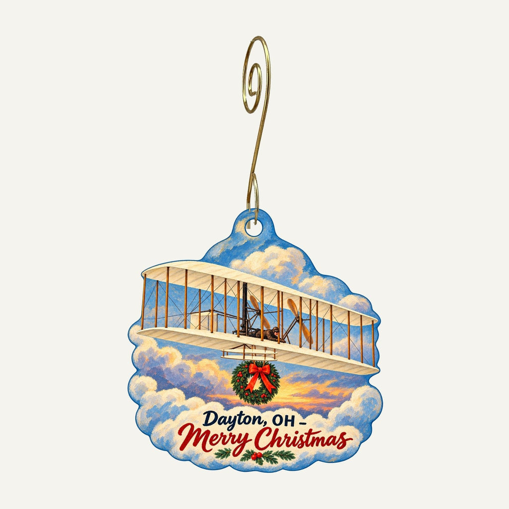 Dayton Art Institute Museum Store Christmas custom wood ornament OC504 hanging on hook