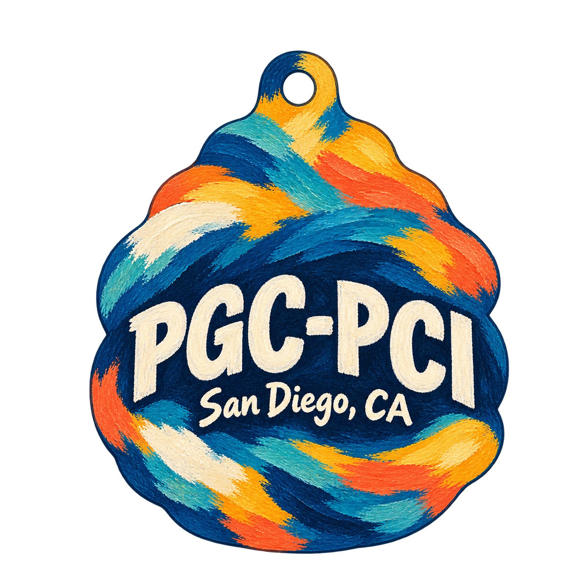 PGC-PCI Pacific Gateway Logo custom wood ornament OC506 on white