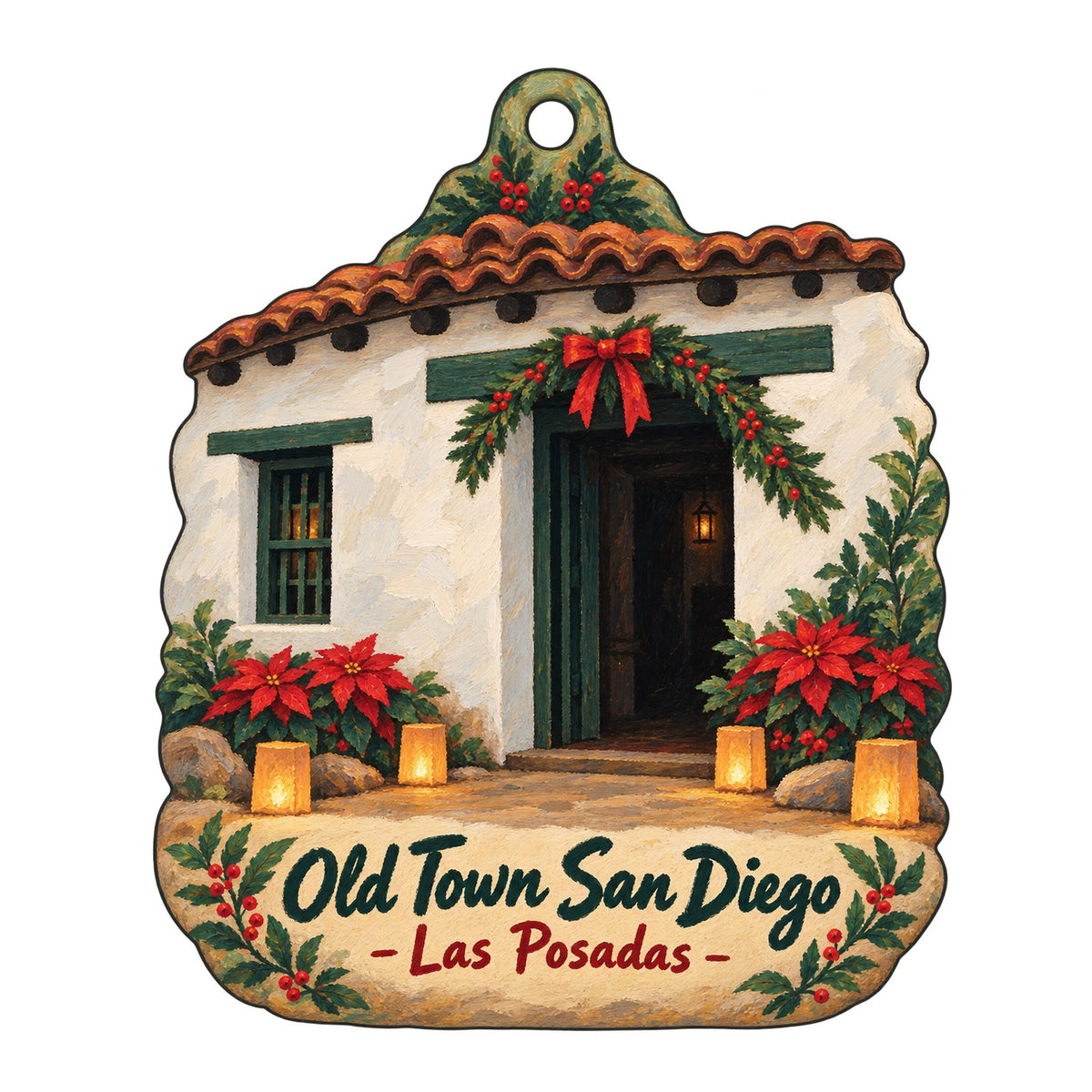 PGC-PCI Pacific Gateway Christmas custom wood ornament OC507 on white