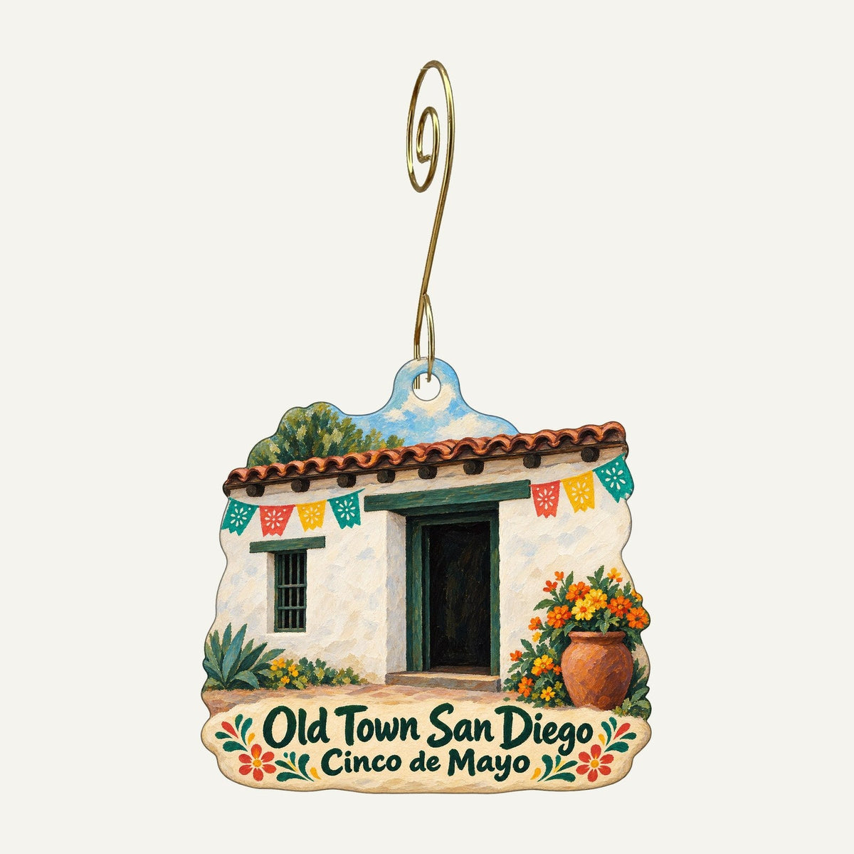 PGC-PCI Pacific Gateway Town Icon custom wood ornament OC508 hanging on hook
