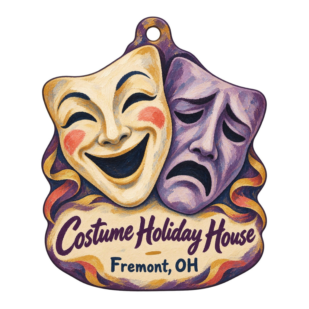 Costume Holiday House Logo custom wood ornament OC509 on white