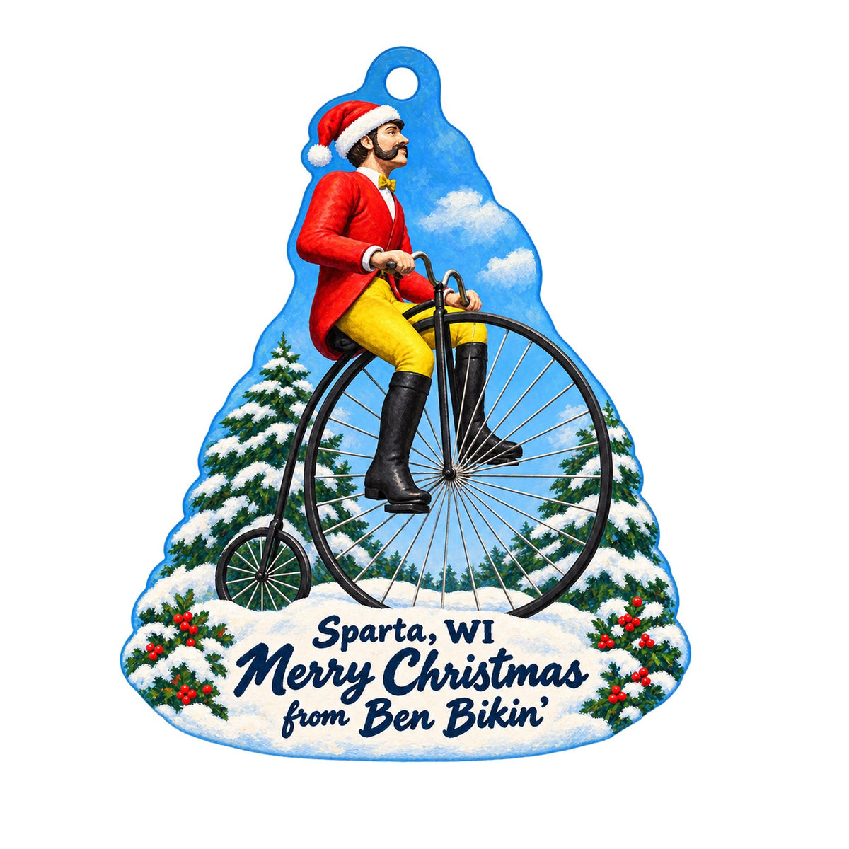 Keps, LLC Christmas custom wood ornament OC513 on white