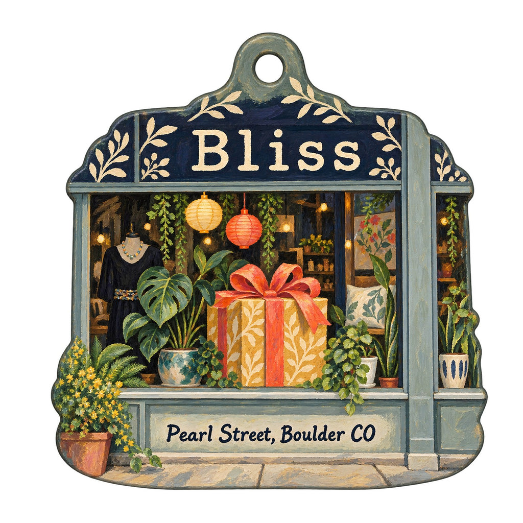 Bliss Logo custom wood ornament OC518 on white