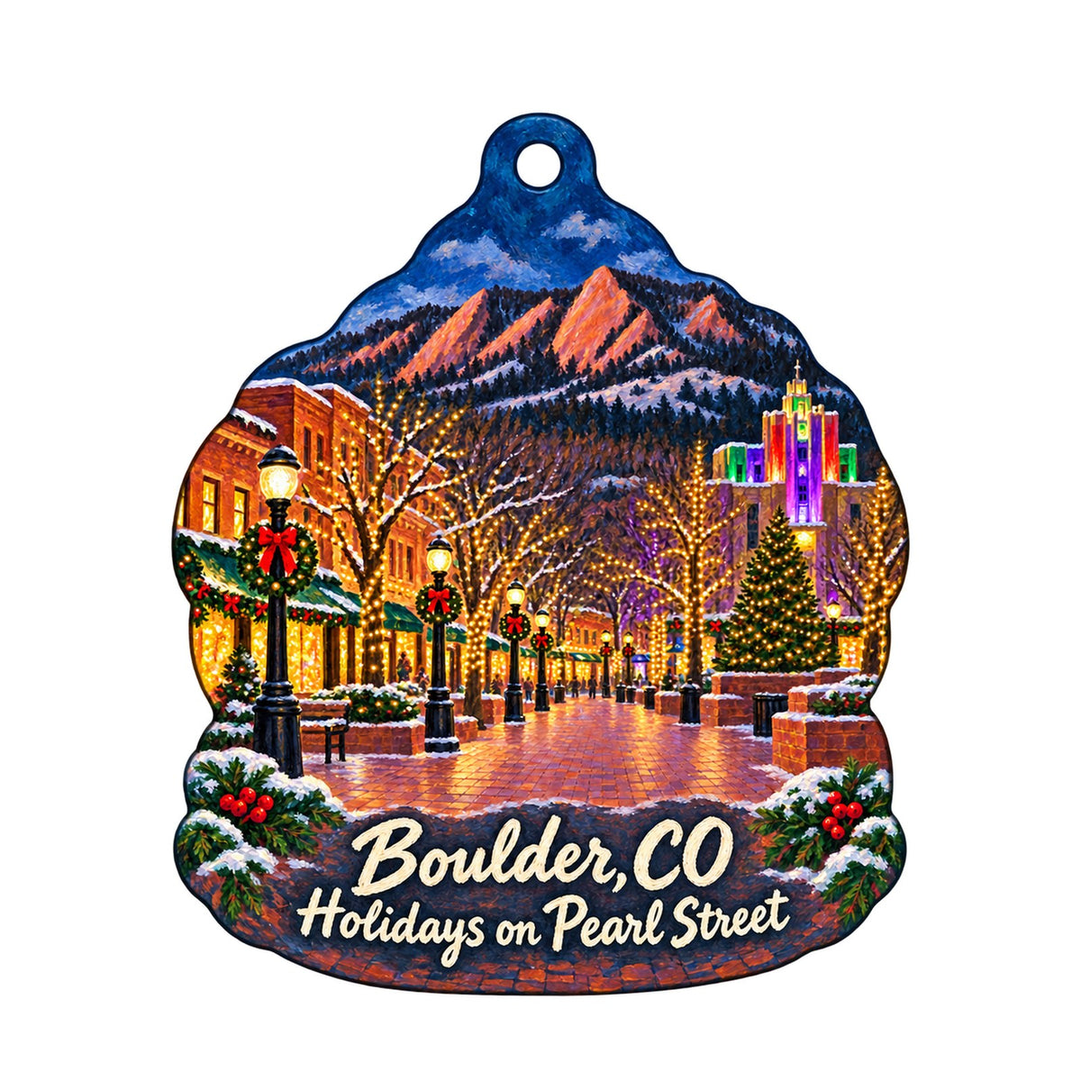 Bliss Christmas custom wood ornament OC519 on white