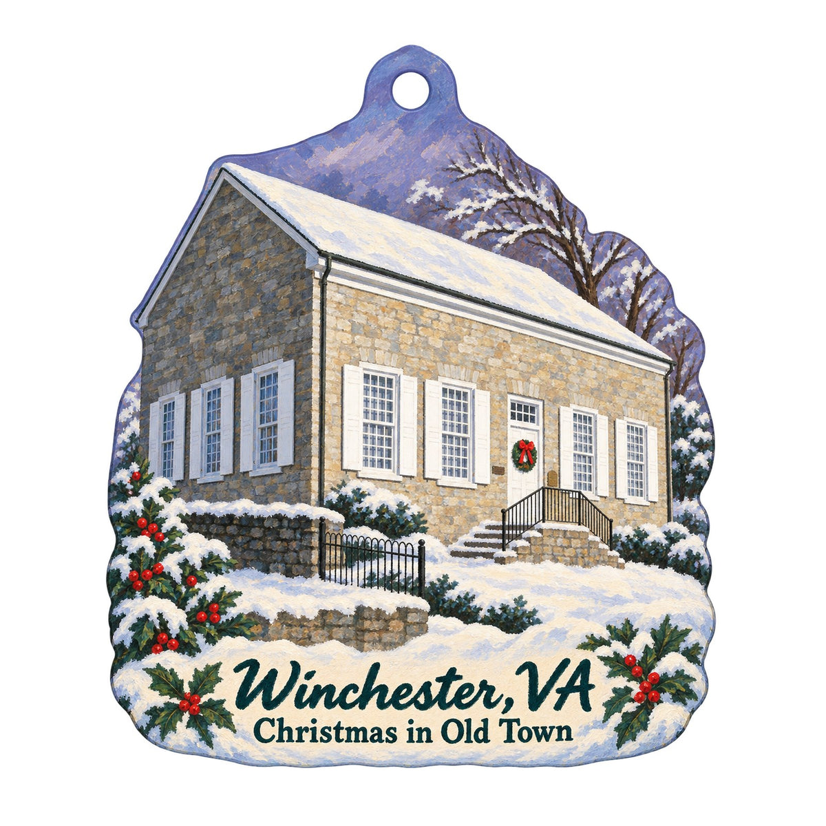 Handworks Gallery Christmas custom wood ornament OC522 on white