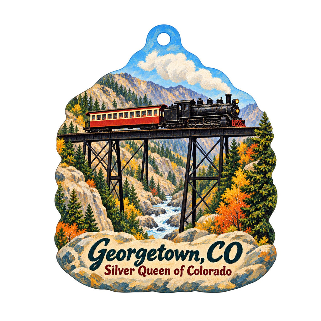 Shoppe Internationale Town Icon custom wood ornament OC526 on white