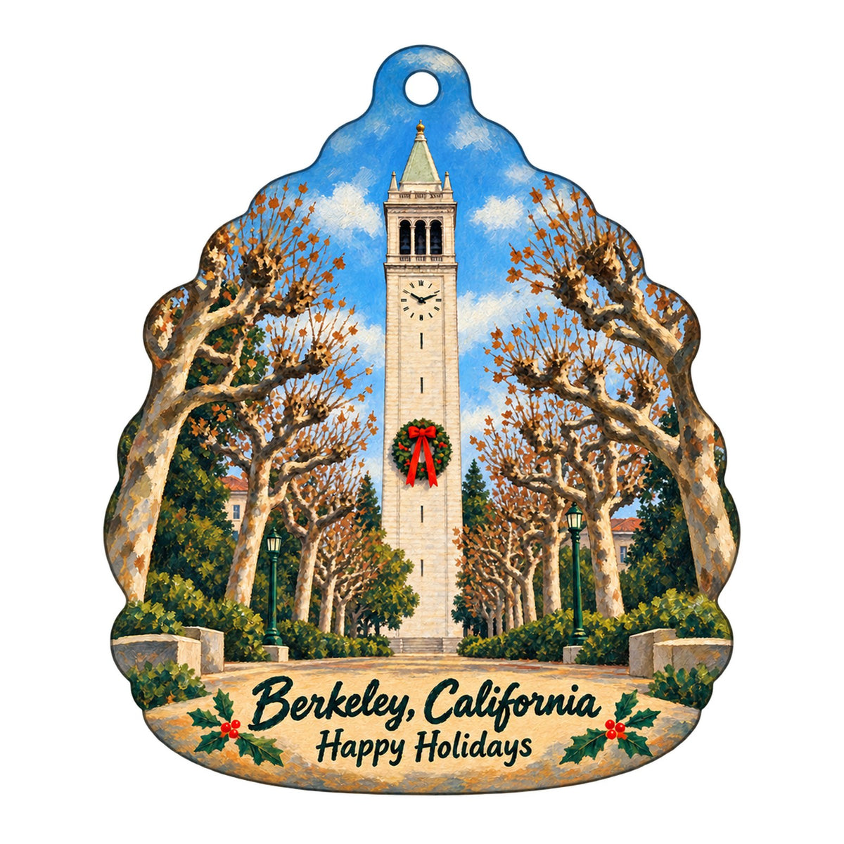 Fern's Garden Christmas custom wood ornament OC528 on white