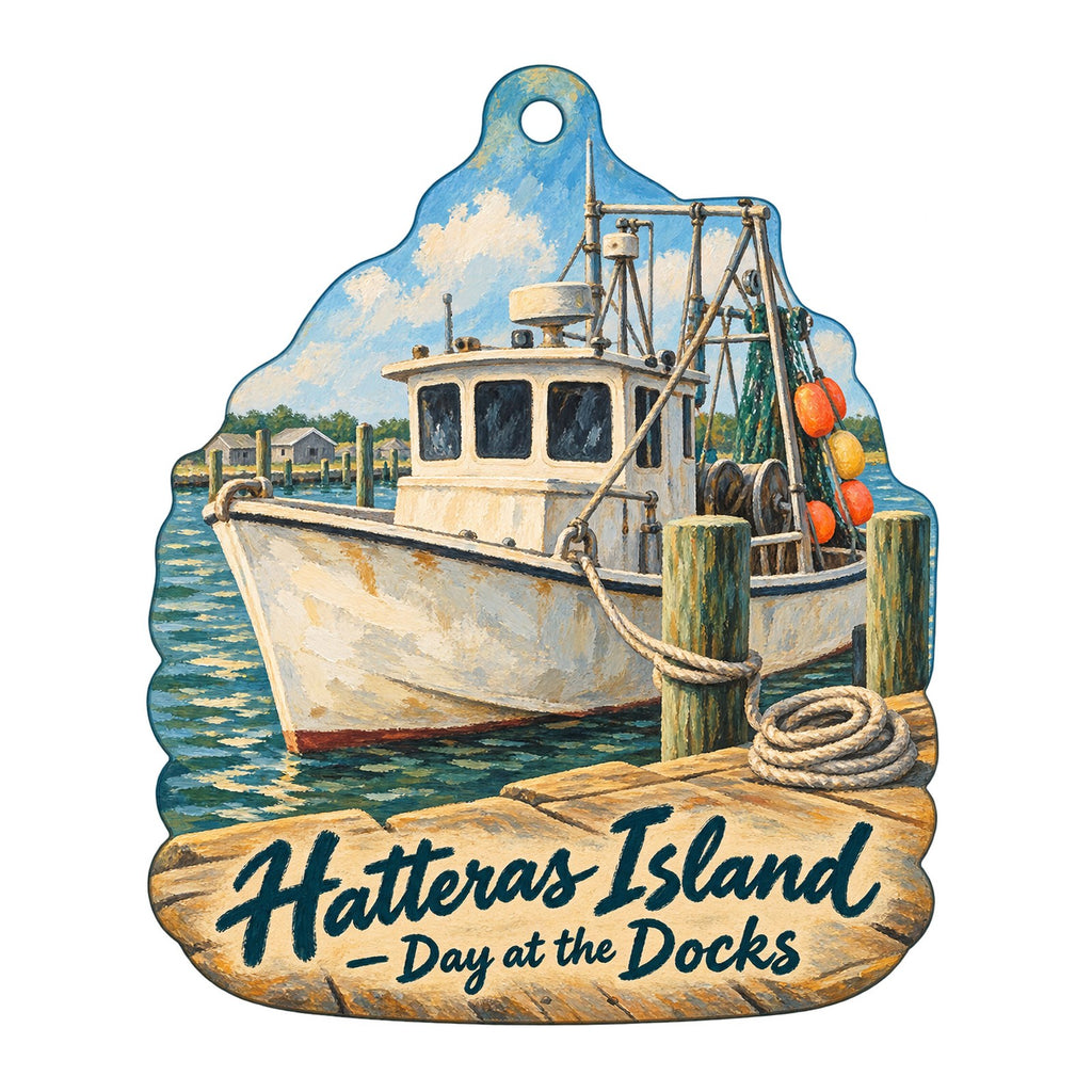 Park Store at Cape Hatteras Lighthouse Town Icon custom wood ornament OC535 on white