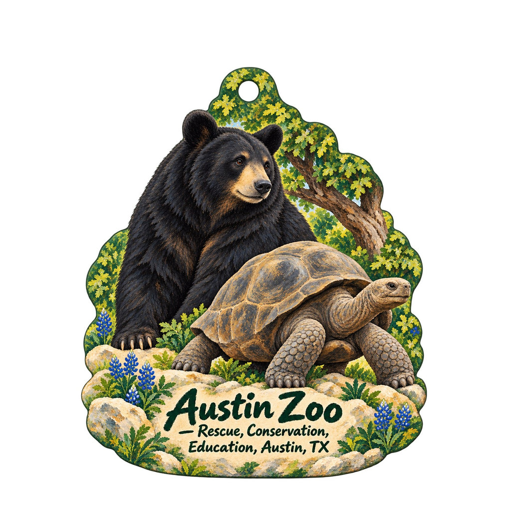 Austin Zoo Logo custom wood ornament OC536 on white