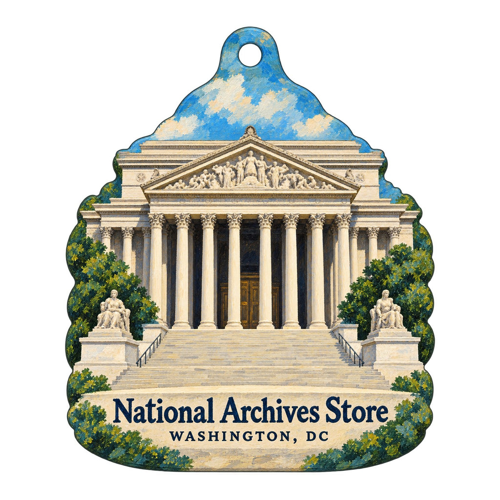 National Archives Store Logo custom wood ornament OC53 on white