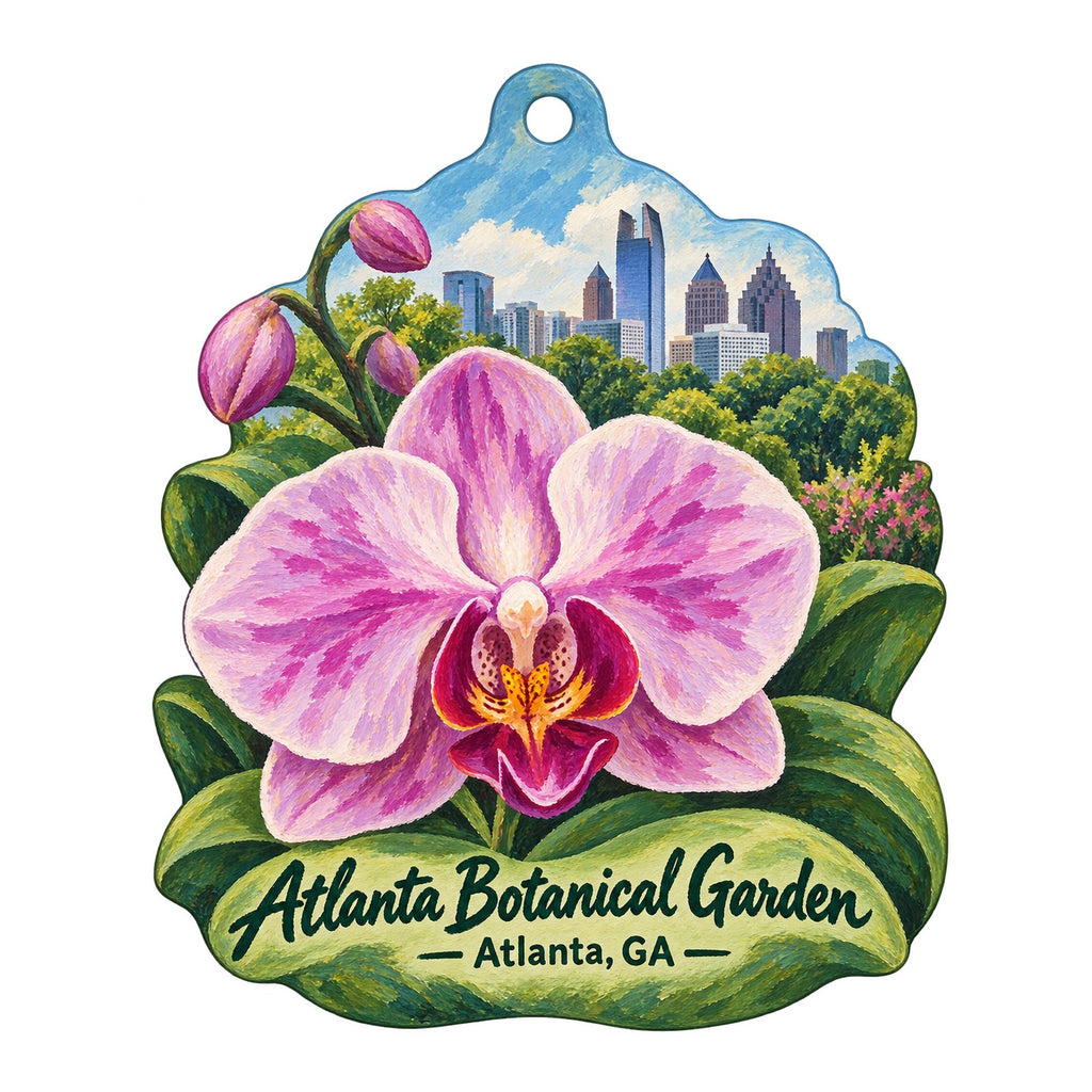 Atlanta Botanical Garden Logo custom wood ornament OC542 on white